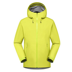 Veste de pluie unisexe légère, doublée, enduite, respirante, couleur claire personnalisée, imperméable, coupe-vent, fermeture éclair, col montant, randonnée - Product Image 3