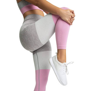 Ensemble de yoga pour femme de haute qualité, vêtements de sport, logo uni sur le devant, sans couture, en Spandex/Polyester, taille élastique, séchage rapide, respirant, direct usine - Product Image 5