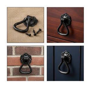 Poignée en fer noir vintage pour armoire de cuisine, porte de placard, quincaillerie rustique, durable pour meubles faits à la main, style d'intérieur - Product Image 5