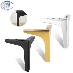 BN 3/4/5英寸黑色三角金桌Y形银色家具柜腿铬金属沙发更换家具架