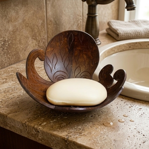 Vente en gros de porte-savon en coquille de noix de coco fait à la main pour les salles de bains d'hôtel toilettes accessoires de salle de bains à domicile - Product Image 6