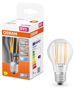 Lámpara LED Estándar de Cristal Transparente para Retrofit, 11W, 4000K, 1521Lm (Osram 435285) - Product Image 1