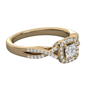 Bague solitaire en or 14 carats avec diamant de laboratoire brillant pour femme - Product Image 2