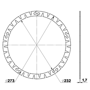 H273232F1A Forro de Fricción para Chrysler 10-3/4" LU, Early (A904, TF6, A727, TF8); 10-3/4" LU, Late (A500, A518) F1 (Fabor) - Product Image 2