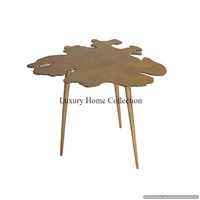 Base en marbre de couleur noire et table d'appoint supérieure avec bout en acier inoxydable et table d'appoint en métal fourniture de meubles polis brillants