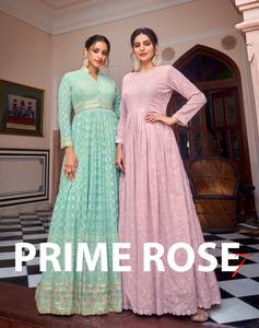 Georgette-Vestido largo de estilo indio tradicional para mujer, traje largo con bordado pesado Anarkali con diseñador Dupatta y manga larga - Product Image 2