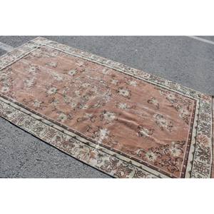 Classic Brown Beige 4.9 X 9.1ft Wool <b>Rug</b> Turkish Patchwork Design for Entryway Living Room <b>Bedroom</b> Latex Rectangular Hallway - Product Image 2