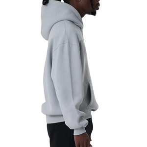 Hip Hop Hoodies Hommes Personnalisé Bouffée Impression 100% Coton Sans String Surdimensionné Blanc Poids Lourd Boxy Hommes Cropped Hoodies - Product Image 3
