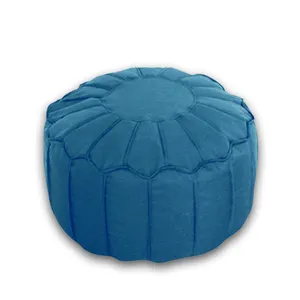 Flame Retardant Faux Linen Furniture Bulat Maroko Pouf Footstool Bean Bag