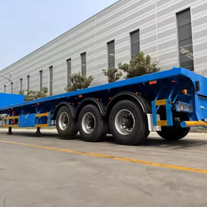 Semirremolque de contenedor de cama plana de 3 <span class=keywords><strong>ejes</strong></span>, 4 <span class=keywords><strong>ejes</strong></span>, 40T, 60T, semirremolque, remolque de camión de 28 toneladas <span class=keywords><strong>para</strong></span> África y Asia Central - Product Image 4
