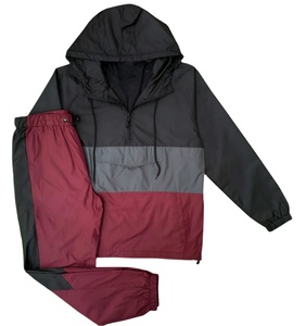Hiking Windbreaker <b>Jacket</b> Lightweight Waterproof Hooded Outdoor Sports Running / <b>Cycling</b> Windbreaker Tracksuit 2 Piece Set - Product Image 1