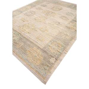 Tapis noués à la main Erbe 9x12 rectangulaires pour la maison, motif médaillon abstrait, pour couloir et entrée, faits à la main - Product Image 2