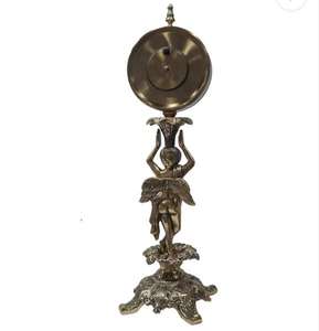 Horloge de bureau en métal de style antique, design élégant d'ange, chiffres romains, mouvement à quartz, décoration vintage pour le salon, le bureau - Product Image 2