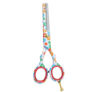 Ciseaux amincissants de coiffeur à motif floral vente en gros de ciseaux amincissants de beauté à lames tranchantes et durables avec logo - Product Image 4
