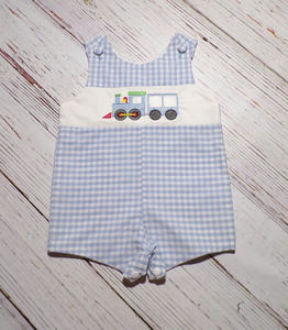 Mameluco Azul a Cuadros para Bebé Niño con Cola Bordada, Pelele sin Mangas para Bebé - Product Image 2