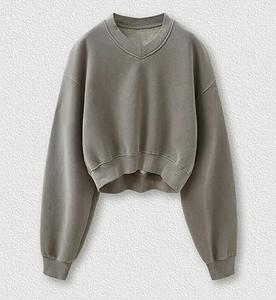 2025 Latest Style <b>Women</b> <b>Long</b>-Sleeve Winter <b>Sweatshirts</b> Plain Solid Color New Design Hot Selling Cropped Winter <b>Sweatshirts</b> - Product Image 1