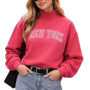 Sweat-shirt oversize pour femme, col montant, couleur unie, style streetwear moderne, tissu polaire confortable, chaud, décontracté, tenue quotidienne d'hiver - Product Image 1