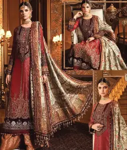 מודרני אופנה מעצב הודי פקיסטני דשא פשתן כותנה ג 'ורג' ט 3 חתיכה חליפות זמין במחיר סיטונאי.