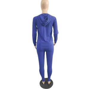 Survêtement en molleton de coton de haute qualité pour femmes, tenue décontractée d'hiver avec logo brodé personnalisé, ensembles de style solide - Product Image 4