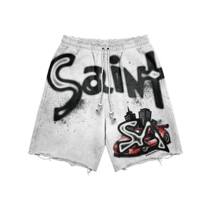 Conjunto de Camiseta y Pantalones Cortos de Algodón con Cuello Redondo, Estampado de Serigrafía Personalizable, Ecológico, Estilo Urbano para Hombre, Diseño de Auto de Carreras, Verano - Product Image 6