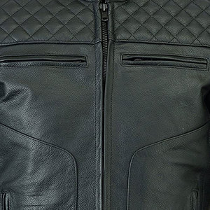 Veste en cuir pour hommes avec toutes les tailles disponibles 2025 Nouveau style de veste en cuir à fermeture éclair pour adultes avec service OEM - Product Image 4