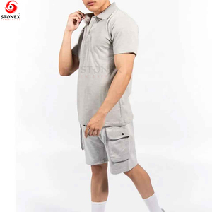 Ensemble T-shirt et short décontracté pour homme en fibre de bambou respirante, personnalisé, vente en gros, été - Product Image 5