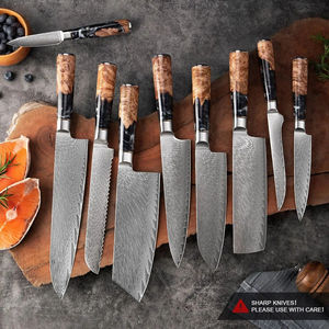 Juego de Cuchillos Japoneses Damasco VG-10, Hojas de Acero de 67 Capas, Mango de Resina, Cuchillos de Cocina con Caja de Regalo, Colección Chef - Product Image 6