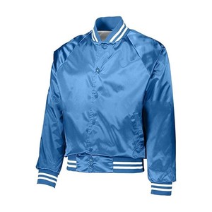Chaqueta Bomber de Poliéster, Sólida, con Cierre Completo, Estilo Urbano, Informal, Tejida, Transpirable, Impermeable, Satinada, Lisa, Teñida, de Otoño, de Alta Calidad - Product Image 2
