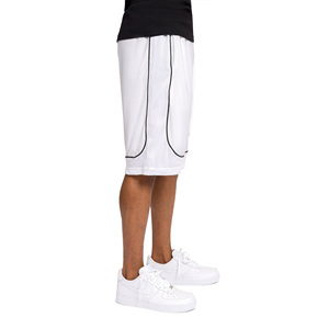 Men White Mesh Basketball <b>Shorts</b> Drawstring Closure Breathable Regular Fit All Seasons Solid Color Sports <b>Shorts</b> - Product Image 4