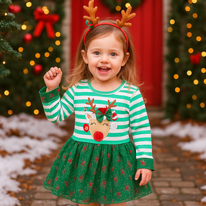 white christmas dresses Girls' Velvet Tutu Christmas Dress