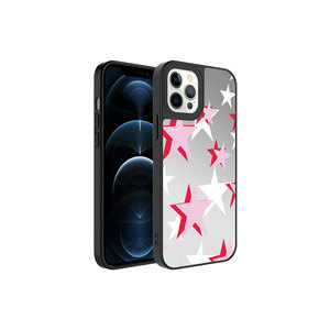 Netzy Luxury for iPhone 12 Pro Phone Case <b>Mirror</b> Pattern <b>Star</b> Design Glossy Silicone Cover Electroplate INS Camera Protection - Product Image 1