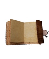 Grimoire en cuir fait main à couverture rigide « Troisième Œil » – Livre des Ombres vintage avec papier à bords festonnés et reliure cousue à la main avec fermoir antique – Cadeau