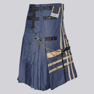 High Quality Soft Cotton <b>Men's</b> Modern Utility Kilt Scottish Style Custom Logo Color Durable Lightweight Custom Size ODM OEM - Product Image 2