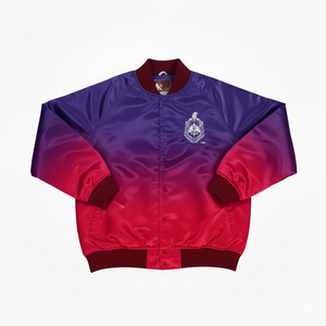 Veste en satin ombré brillant Delta Sigma Theta en gros, veste grecque multicolore à dégradé de couleurs, fabricant de veste tie-dye - Product Image 5