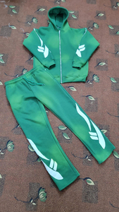 Custom Winter Hooded Heavyweight Streetwear Tracksuit High Quality 100% Cotton Fleece Acid Washed Applique <b>Embroidery</b> Men - Product Image 4