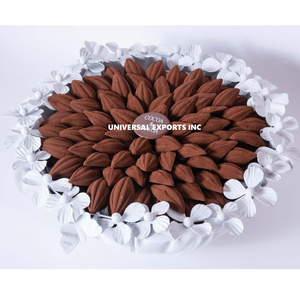 Bol à chocolat en métal fantaisie de taille personnalisée, martelé en or avec base en bois, technique polie écologique, bol à bonbons décoratif - Product Image 2