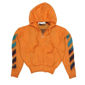 2026 Custom Mohair Knitted Hoodie Dropped Shoulder Jacquard Knitwear Winter Fluffy Wool Sweaters Unisex Customized Moahir Hoodie - Product Image 1