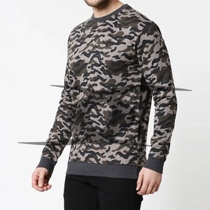 Sweat-shirt camouflage brodé de haute qualité pour hommes Logo personnalisé unisexe 100% coton Sublimation col rond sweat thermique - Product Image 2