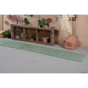 Alfombra turca clásica moderna de área grande de 1,8x13,7 pies, patrón abstracto de estilo Vintage verde, Material de algas marinas de lana, respaldo de látex - Product Image 4