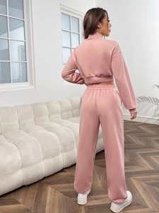 ชุดวอร์มปักลายมีฮู้ดของผู้หญิงชุดวิ่งแห้งเร็วและระบายอากาศได้ดีสีตามสั่ง - Product Image 4