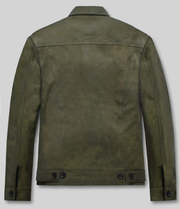 Veste en cuir unisexe modèle 2026 – Écologique, respirante, coupe-vent, col montant, logo frontal, style vintage - Product Image 4
