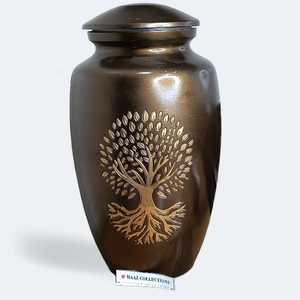 Urnas de cremación de latón Vintage del Océano Indio grabado de estilo americano Suministros funerarios más vendidos Fabricante Exportador para humanos - Product Image 1