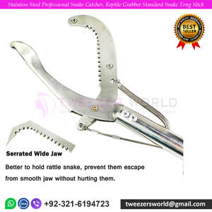 Colector de serpientes profesional de acero inoxidable, palo de pinzas de serpiente estándar para reptiles - Product Image 6
