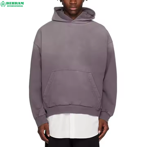 Sweat à capuche surdimensionné Streetwear gris lavé lourd pour hommes lavage à l'acide goutte épaule thermique Boxy recadrée hiver pierre lavé à capuche - Product Image 5