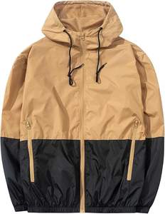 Vestes coupe-vent, veste imperméable à capuche avec poche, veste respirante pour homme, doublure en maille intérieure avec poche, légère - Product Image 1