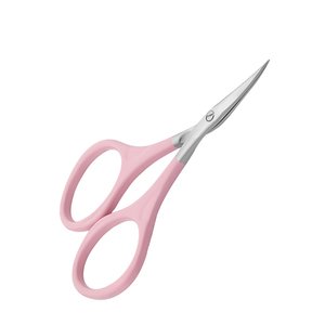 Tijera para cutículas de manicura de alta calidad, hoja curva de punta fina de 3,5 pulgadas, mango recubierto de rosa, tijeras para cutículas de acero alemán - Product Image 2