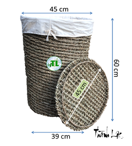 Cesta de almacenamiento multiusos moderna ecológica con asa, círculo tejido a mano, algas marinas naturales, ayuda a mantener el hogar ordenado - Product Image 6