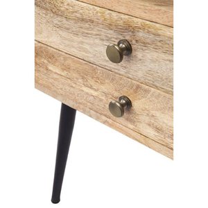 Handcrafted Solid <b>Wood</b> Side <b>Table</b> Beside <b>Table</b> with Storage Shelf - Elegant <b>Rustic</b> Design for Home and Office - Product Image 3