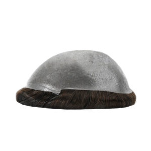 Sistema Capilar para Hombre con Base de PU Transparente, Cabello Remy Indio, Acabado Natural, Piel Fina de 0.08mm, 80% de Densidad, Liso/Ondulado - Product Image 1