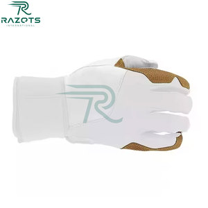 Guantes de Bateo de Béisbol Razorts International, de Cuero Blanco y Marrón, Equipo de Entrenamiento para Adultos, Duraderos y Transpirables - Product Image 5